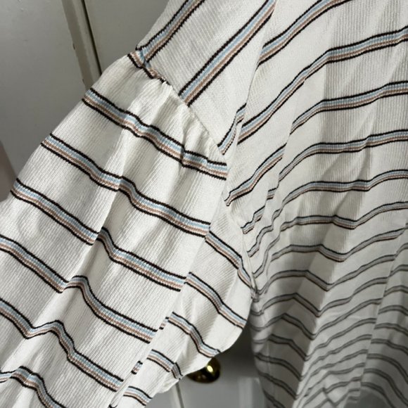 Striped White and Black Women's Top - Picture 3 of 8